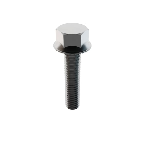 Zoro Select Not Graded, 5/16"-18 Serrated Flange Bolt, Plain Stainless Steel, 1 1/2 in L, 50 PK 1-SFH-31C-150 - main