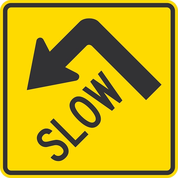 Lyle Slow (Left Arrow Symbol), 30x30, High Intensity Prismatic, Yellow G-15305-HI_30x30 - main