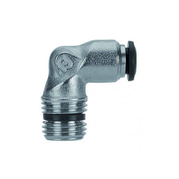 Usa Industrials Push to Connect Tube Fitting, Nickel Plated Brass w/ Plastic Release Ring, Male Elbow, 12mm Tube ZUSA-TF-PTC-NPBR-111 - main