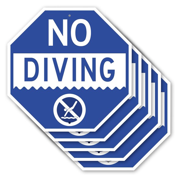 Signmission No Diving, 10 inch X 10 inch, Aluminum Metal Signs, 5PK OC-A-5Pack-10-130 - main