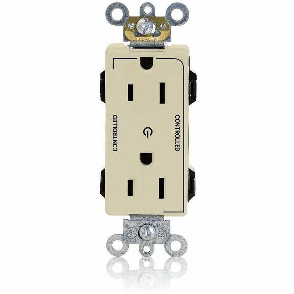Leviton Straight Blade Receptacle, 5-15R, 15 A, 125V AC, Flush Mount, Self-Grounded M1626-2SI - main