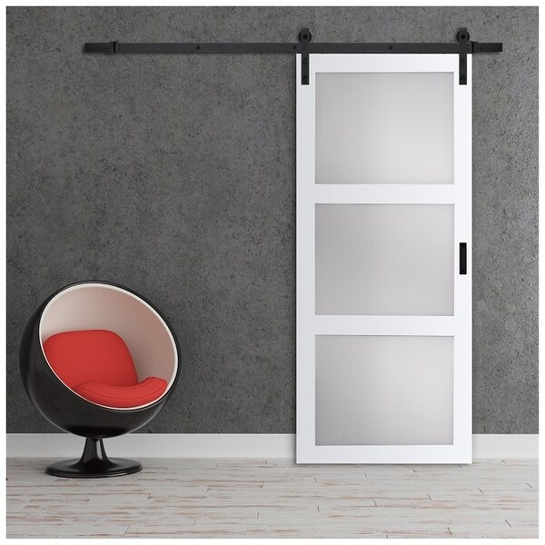 Renin Barn Door, 36 in W Door, 84 in H Door, Bright White Door, Steel Track BD061W01BW3TGE360 - main