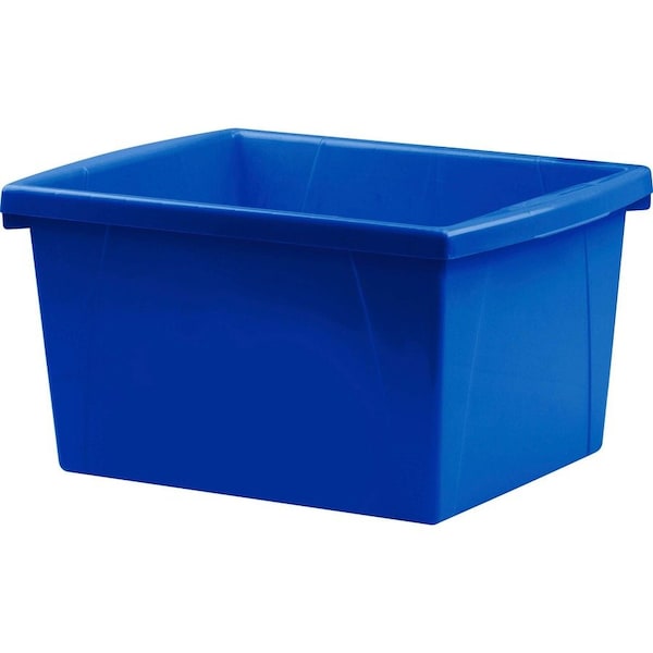 Storex Storage Bin, Polypropylene, Blue, 3 PK 61451U06C - main