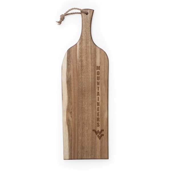 Picnic Time Family Of Brands NCAA West Virginia Mountaineers Artisan 24 Acacia Charcuterie Board with Raw Wood Edge 892-00-512-833-0 - main