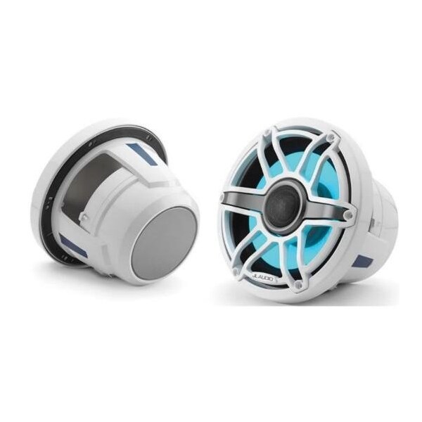 Jl Audio 8.8in Marine Speakers , Gloss White Sport Grille & Trim, RGB LED, 93731, 010-03095-00, 2PK 93731/010-03095-00 - main