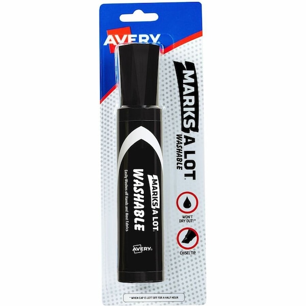 Avery reg Marks A Lot Jumbo Washable Marker, Black AVE24158 - main