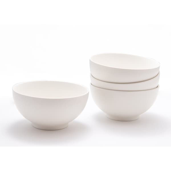 Homeroots White Four Piece Porcelain Service For Four Bowl Set 483502 - main