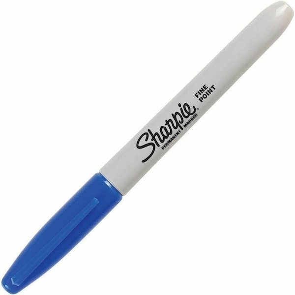 Sharpie Fine Tip Permanent Marker, Fine Bullet Tip, Blue, PK12 30003 - main