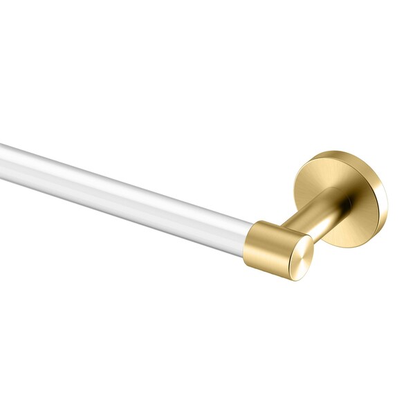 Gatco Clarion 24 in Towel Bar, Crystal-Clear Acrylic/Brushed Brass 5730 - main