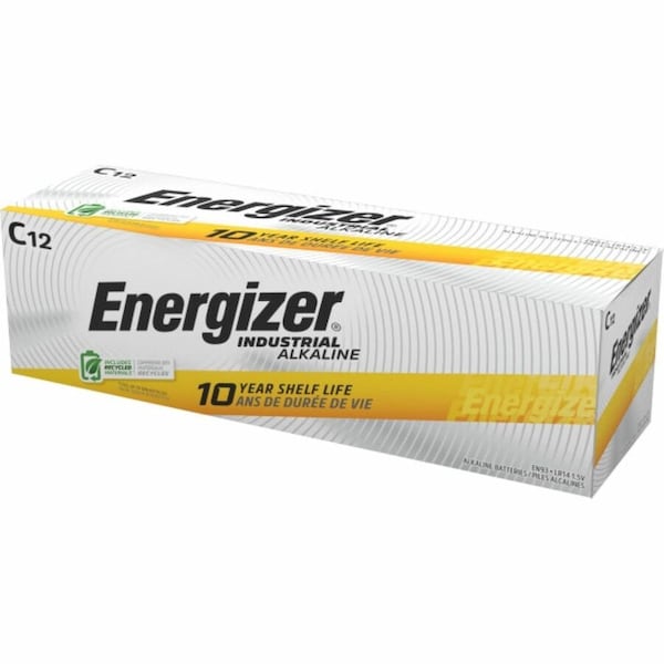 Energizer Industrial C Alkaline Battery, 1.5V DC, PK12 EN93 - main