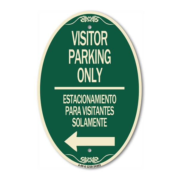 Signmission Bilingual Reserved Parking Sign Visitor Parki, 12 In X 18 In Architectural, Heavy Gauge Aluminum A-OV-G-1218-24303 - main