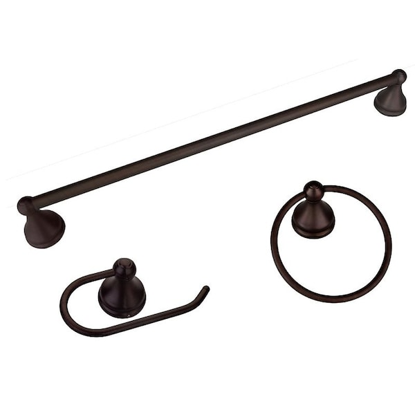 Boston Harbor Venetian Bath Hardware Set, Steel/Stainless Steel/Zinc, Oil Rubbed Bronze, 3-Piece 5003ORB - main
