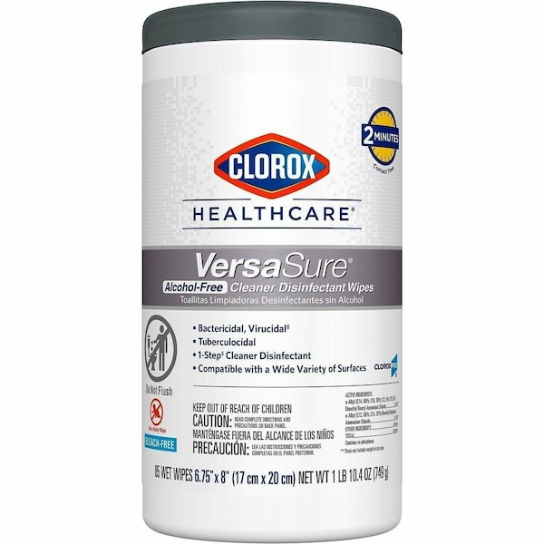 Clorox Cleaner Disinfectant Wipes, 1-Ply, 6.75" x 8", White, 85/Can, PK6 31757 - main