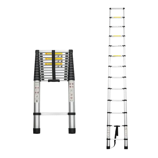 Wrightmaster 12.5 ft. Aluminum Portable Extension Ladder with 300 lb. Load Capacity Type IA Duty Rating for Home ZR-255609 - main