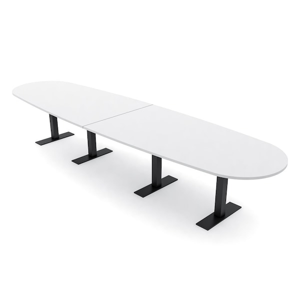 Skutchi Designs 14ft Conference Table With Power Unit | 14 Person Modular Boval Meeting Table | Harmony Series HAR-BOVL-48X168-T.BK-W960-NA - main