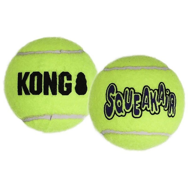 Kong SqueakAir AST1 Dog Toy, L, Squeaker, Ball, Yellow, 2PK KO-AST1 - main