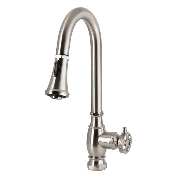 Kingston Brass Single-Handle Pull-Down Kitchen Faucet, Brushed Nickel LS8698RKZ - main