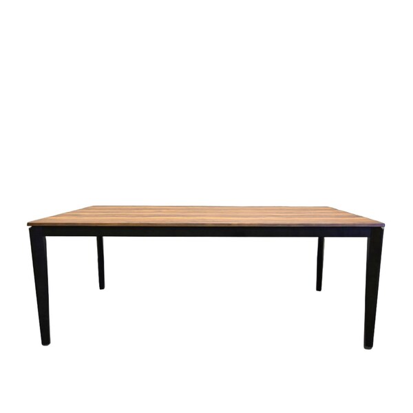 Homeroots 79" Walnut and Black Wood Dining Table 716291 - main