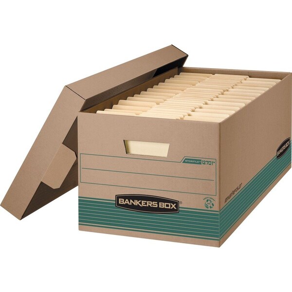 Bankers Box File Box, 2-Ply Cardboard End; 1.5-Ply Cardboard Side; 2-Ply Cardboard Bottom, 12.88" W, 25.38" D 1270101 - main