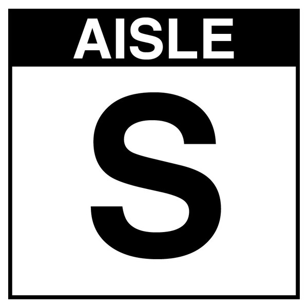 5S Supplies Warehouse Aisle S Sign - 16in x 16in - SINGLE - BRKT - PVC AISLE-S-16X16-SINGLE-BRKT - main