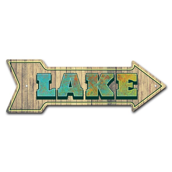 Signmission Lake Arrow Sign Funny Home Decor 24in Wide P-ARROW8-999783 - main