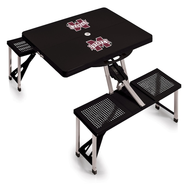 Picnic Time Family Of Brands Mississippi State Bulldogs - Picnic Table Portable Folding Table, Black 811-00-175-384-0 - main