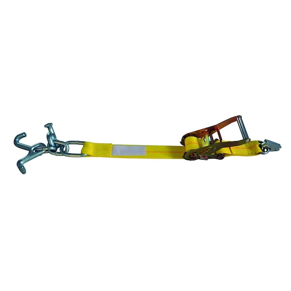 Doleco Ratchet Strap Auto Tiedown 2" x 8' with Swivel Idler Hooks & Cleats, 1,000 lbs WLL 33400011 - main