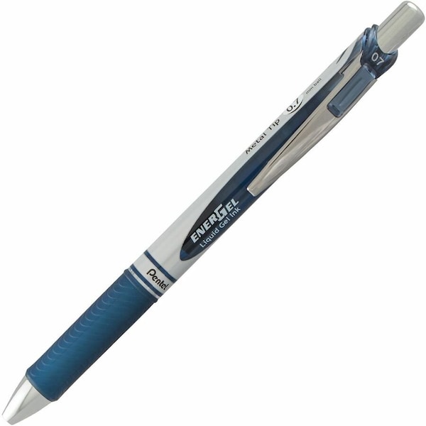 Pentel EnerGel RTX Retractable Liquid Gel Pen, 0.7mm Metal Tip, Medium Line, Navy Blue Ink, 12PK BL77-CA - main