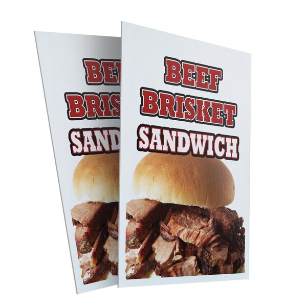 Signmission Beef Brisket Sandwich, Plastic Signs Only 24 Inch x 36 Inch, Corrugated Plastic, 2PK CSB-2436-2PACK-Beef Brisket Sandwich - main