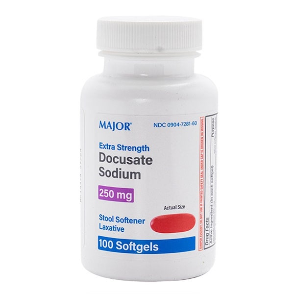 Major Pharmaceuticals Docusate Sodium, 250mg, 100PK 00904728160 - main