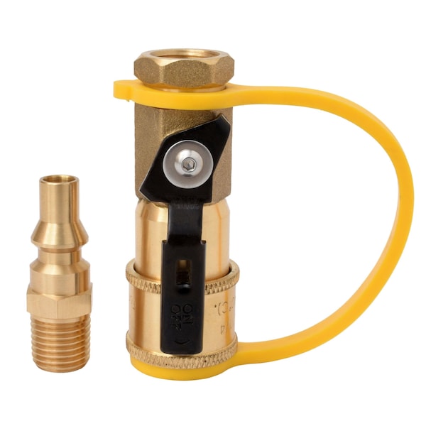 Flame King 14 Female NPT x Female Quick Connect Shutoff Valve 14 Male NPT x Male Quick Connect Full Flow P AB226 - main
