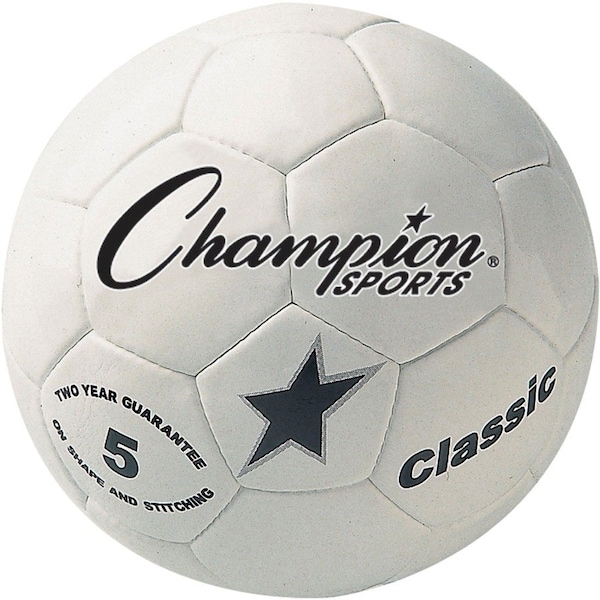 Champion Sports Soccer Ball, White/Black, Size 5, Composite Cover CLASSIC5 - main