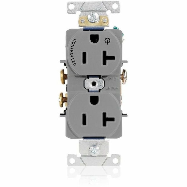 Leviton PlugsandRcptcls, 20A, 125VAC, Gry, Nylon, PK1 5362-S1G - main