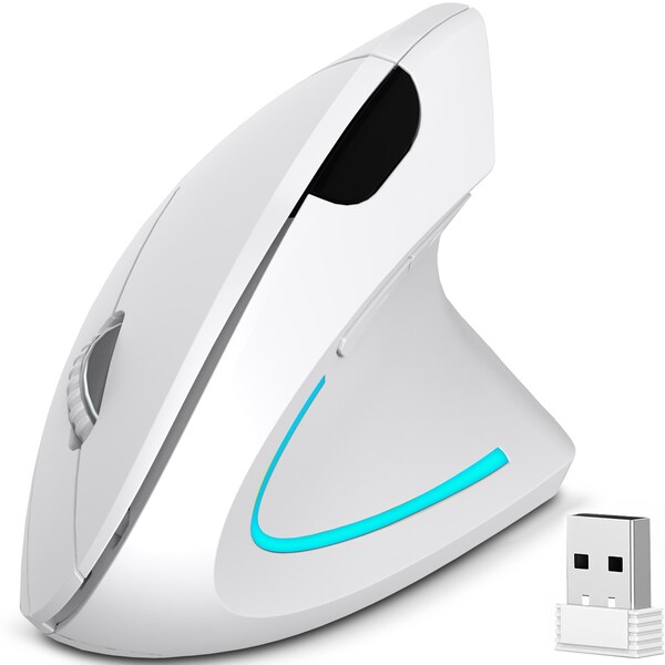 Delton Vertical Ergonomic Wireless Mouse, 2.4G USB Connection Computer/Laptop Mouse, Black S12 - main
