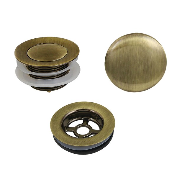 Kingston Brass Toe Touch Tub Drain Trim Kit with Overflow Plate, Antique Brass VTDETRIM3 - main