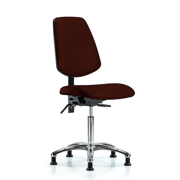 Blue Ridge Ergonomics Bench Chair, Vinyl, Med, Bk, Glds, Burg, No Arms, 22" to 29" Height, Burgundy BR-VMBCH-MB-CR-T1-A0-NF-RG-8569 - main