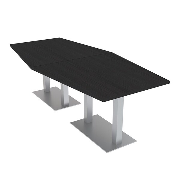 Skutchi Designs Hexagon Conference Table With Power Unit, 48 in W, 96 in L, Black HAR-HEX.IR-48X96-DOU-U999ST19-NA - main