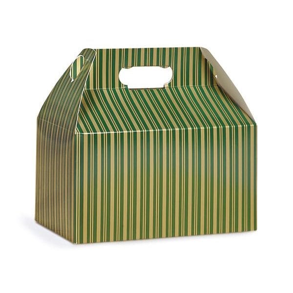 Nashville Wraps Green and Gold Stripe Gable Box, 9.5x5x5, 6PK GGSGB - main