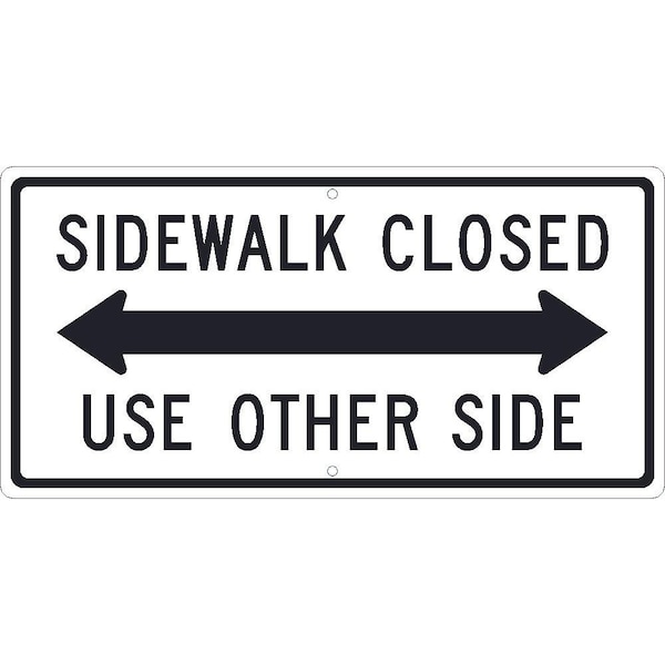 Nmc Sidewalk Closed Use Other Side With Double Arrow Sign, TM512K TM512K - main