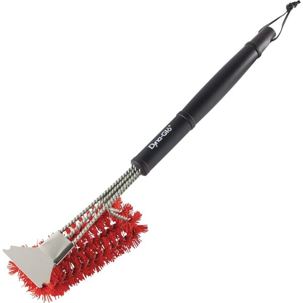 Dyna-Glo Dyna Glo 18'' Nylon Bristles Wired Grill Cleaning Brush with Scraper DG18GBN - main