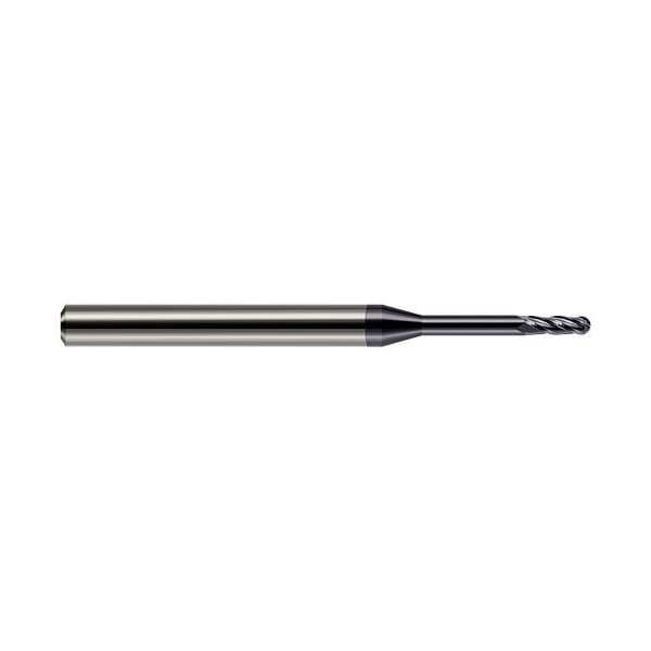 Harvey Tool 0.0120in (.3 mm) Cutter DIA x 0.0360in L of Cut x 0.0960in Reach Carbide Ball End Mill, 4 Flutes 76812-C3 - main