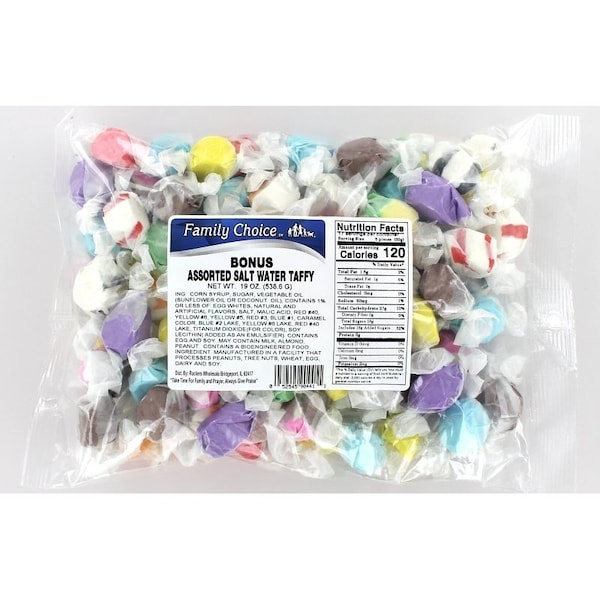 Ruckers Candy Family Choice Taffy Candy, Assorted Flavor, 20 oz Cello Bag 441 - main