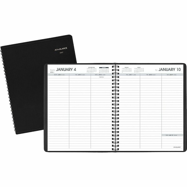 At-A-Glance Weekly Planner Ruled for Open Scheduling, 8.75 x 6.75, Black, 2022 7085505 - main