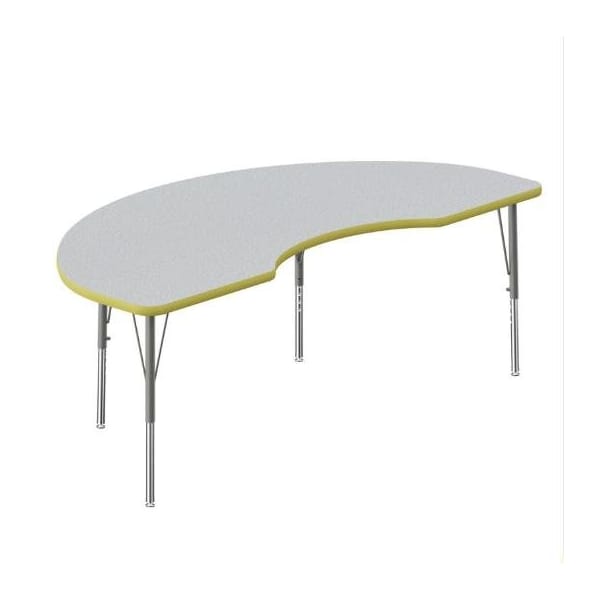 Correll Kidney HPL Activity Table, 72 in W, 36 in L, 19 in to 29 in H, Particleboard, Gray Granite A3672-KID-15-14-38 - main
