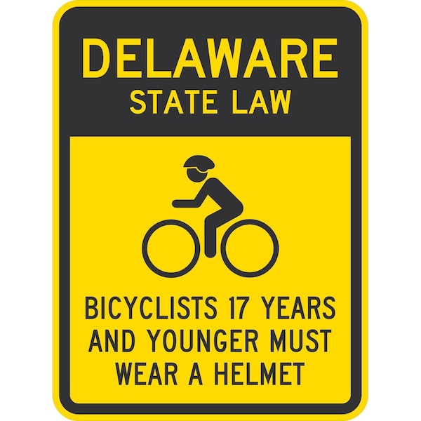 Lyle Bicyclists 18 Years And Younger Must Wear A Helmet (with, 18x24, Non-Reflective, Yellow G-11181-NA_18x24 - main