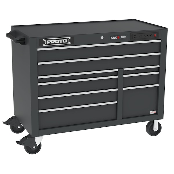 Proto 550 Series Tool Cabinet, 9 Drawer, Dual Black, 50 in W x 25-1/4 in D x 41 in H J555041B-9DBPDP - main