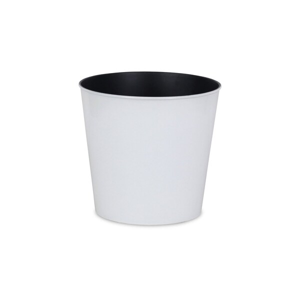 Homeroots 11in White Recycled Plastic Indoor Outdoor Round Pot Planter 488196 - main
