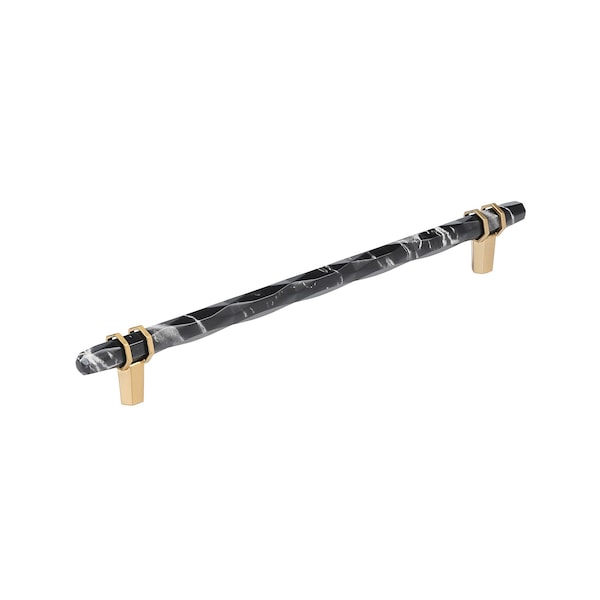 Amerock Carrione 10-1/16 inch 256mm Center-to-Center Marble Black/Champagne Bronze Cabinet Pull BP36664MBKCZ - main