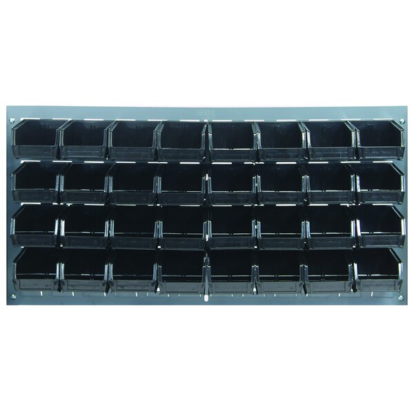 Quantum Storage Systems 36in LOUVERED PANEL UNIT W/32 BLACK BINS QLP-3619-210-32BK - main