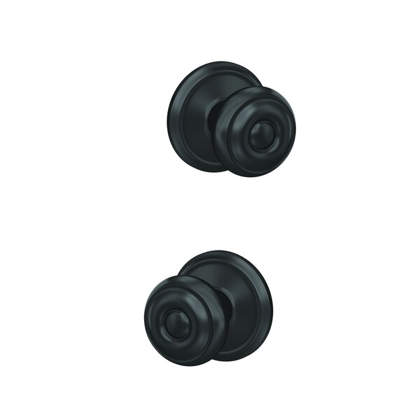 Schlage Residential Schlage Custom Georgian Knob with Alden Rose Non Turning Double Dummy Pair Matte Black Finish FC172GEO622ALD - main